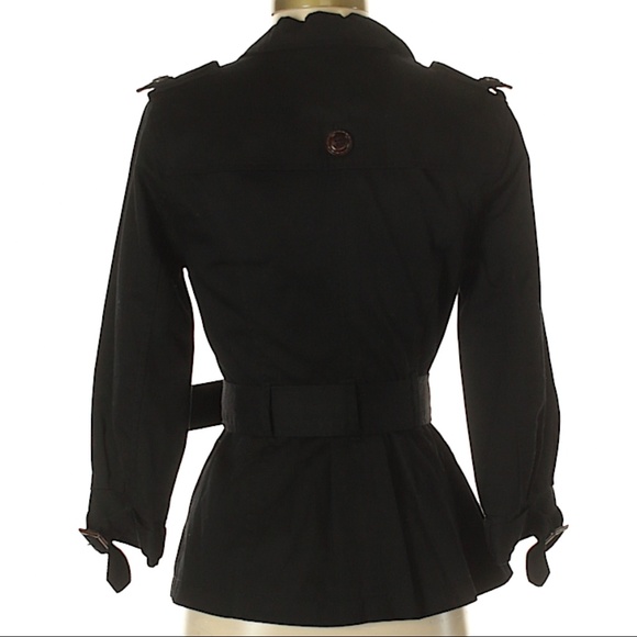 Steam Punk Vintage Style Belted Black Coat Gothic - Picture 2 of 2